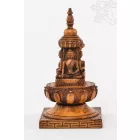 Sztupa Budhákkal csont színű rezin szobor - 15 cm