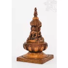 Sztupa Budhákkal csont színű rezin szobor - 15 cm