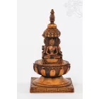 Sztupa Budhákkal csont színű rezin szobor - 15 cm