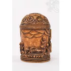 Buddha nyitható oltár csont színű rezin szobor - 13 cm