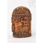 Buddha nyitható oltár csont színű rezin szobor - 13 cm
