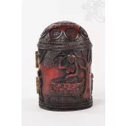 Buddha nyitható oltár vörös színű rezin szobor - 13 cm
