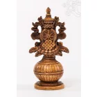 Tibeti 8 szerencsejel csont színű rezin szobor - 17 cm
