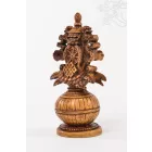 Tibeti 8 szerencsejel csont színű rezin szobor - 17 cm