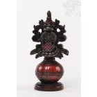 Tibeti 8 szerencsejel vörös színű rezin szobor - 17 cm