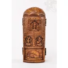 Buddha nyitható oltár csont színű rezin szobor - 20 cm