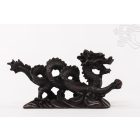 Sárkány kicsi vörös színű rezin szobor - 15 cm