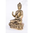 Áldó Buddha réz szobor, matt sárga - 14 cm