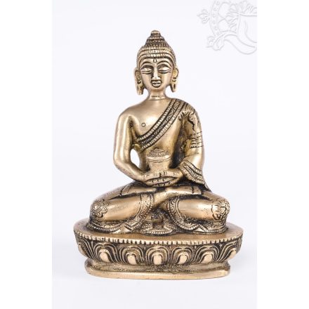 Amitabha Buddha réz, matt sárga színű -14 cm
