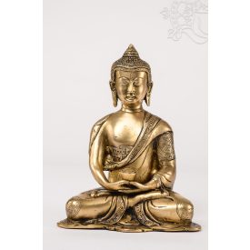   Amitabha Buddha réz szobor, alj nélkül, matt sárga - 20 cm