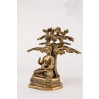 Buddha a bódhi fa alatt réz matt sárga színű - 24 cm