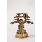 Buddha a bódhi fa alatt réz matt sárga színű - 24 cm