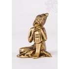 Gondolkodó Buddha réz szobor matt sárga - 6 cm