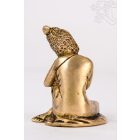 Gondolkodó Buddha réz szobor matt sárga - 6 cm