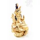 Zöld Tara aranyozott szobor - 14 cm