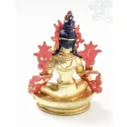 Zöld Tara aranyozott szobor - 14 cm