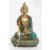 Shakyamuni Buddha réz szobor, kővel berakott, prémium minőség - 14 cm