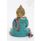 Áldó Buddha réz szobor, alj nélkül, kővel berakott, prémium minőség - 8 cm