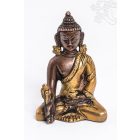 Gyógyító Buddha réz szobor, alj nélkül - arany-bronz - 8 cm