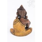 Gyógyító Buddha réz szobor, alj nélkül - arany-bronz - 8 cm