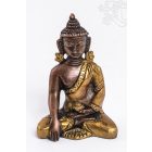 Shakyamuni Buddha réz szobor, alj nélkül, arany és bronz - 8 cm