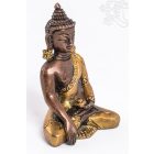Shakyamuni Buddha réz szobor, alj nélkül, arany és bronz - 8 cm