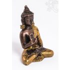 Áldó Buddha réz szobor - alj nélkül - arany és bronz - 8 cm