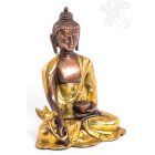 Gyógyító Buddha réz szobor, alj nélkül, arany és bronz - 16 cm