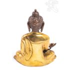 Gyógyító Buddha réz szobor, alj nélkül, arany és bronz - 16 cm
