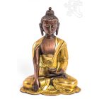 Shakyamuni Buddha réz szobor, alj nélkül, arany és bronz - 16 cm