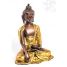 Shakyamuni Buddha réz szobor, alj nélkül, arany és bronz - 16 cm