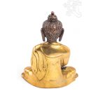 Amitabha Buddha réz szobor, alj nélkül, arany és bronz - 16 cm