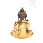 Áldó Buddha réz szobor, alj nélkül, arany és bronz - 16 cm