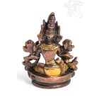 Zöld Tara réz szobor, arany és bronz - 10 cm