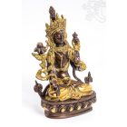Fehér Tara réz szobor, arany és bronz - 21 cm