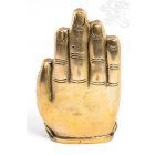 Áldó Buddha kézben réz szobor, matt sárga