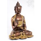 Áldó Buddha réz szobor réz, arany és bronz - 35 cm