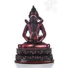 Buddha és Shakti (Samantabhadra) rezin szobor, vörös színű - 21 cm