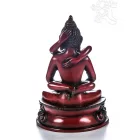 Buddha és Shakti (Samantabhadra) rezin szobor, vörös színű - 21 cm