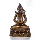 Buddha és Shakti (Samantabhadra) rezin szobor, csont színű -21 cm