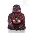 Nevető Buddha rezin szobor, vörös színű - 10 cm