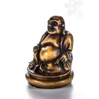 Nevető Buddha rezin szobor, csont  színű - 8 cm