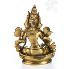 Zöld Tara réz szobor, matt sárga - 10 cm