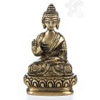 Áldó Buddha réz szobor, matt sárga - 8cm