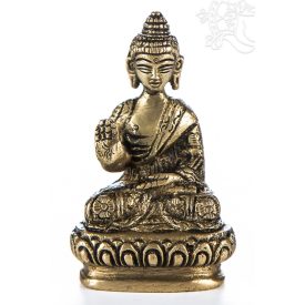 Áldó Buddha réz szobor, matt sárga - 8cm