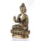 Áldó Buddha réz szobor, matt sárga - 8cm