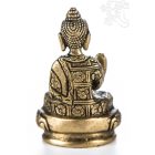 Áldó Buddha réz szobor, matt sárga - 8cm