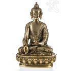 Gyógyító Buddha réz szobor, matt sárga - 20 cm