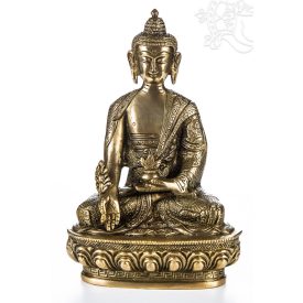 Gyógyító Buddha réz szobor, matt sárga - 20 cm