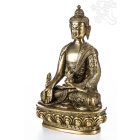 Gyógyító Buddha réz szobor, matt sárga - 20 cm